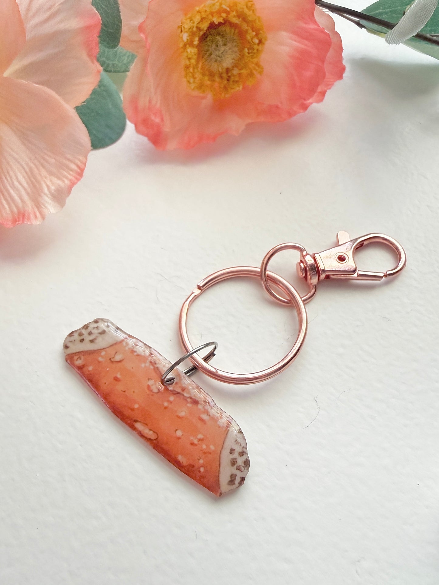 Hand-Illustrated Cannoli | Handmade Acrylic + Resin Keychain/Bag Charm
