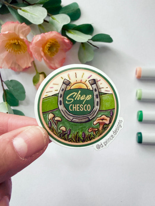 Hand-Illustrated Shop Chester County | 2" Vinyl Sticker