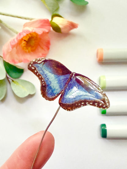 Blue Morpho Butterfly Plant Buddy