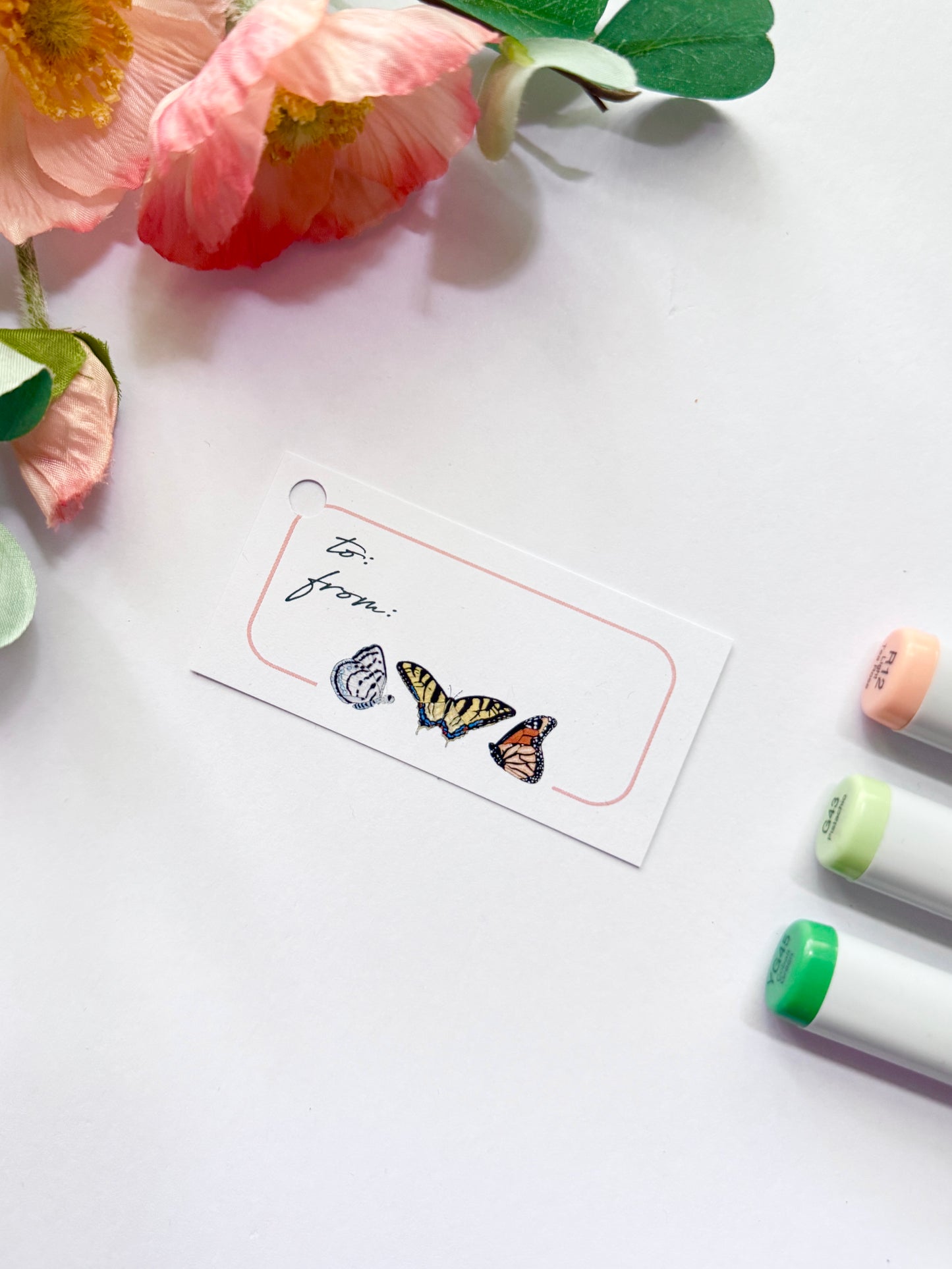 Hand-Illustrated Butterflies Gift Tags | Set of 8