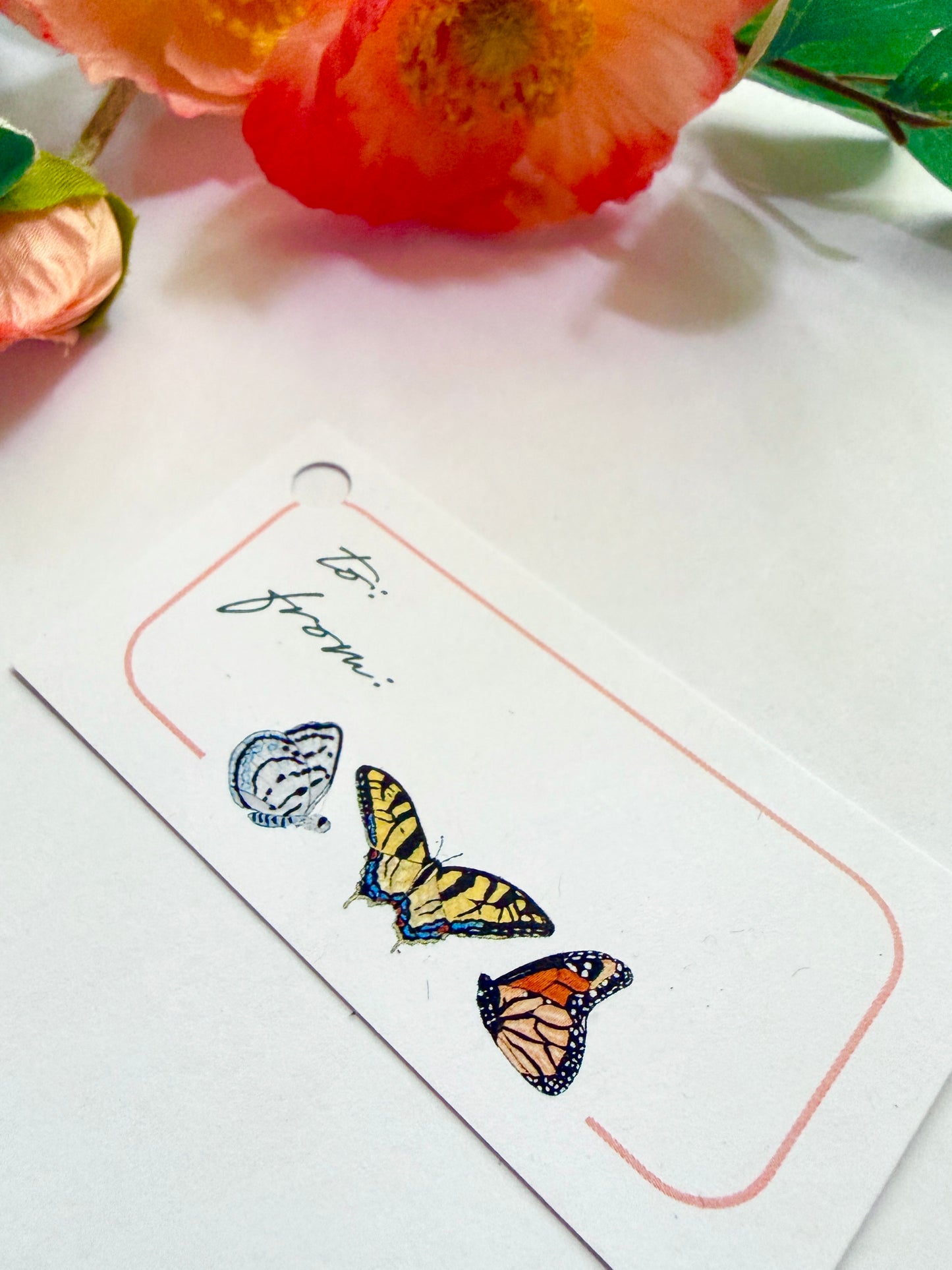 Hand-Illustrated Butterflies Gift Tags | Set of 8