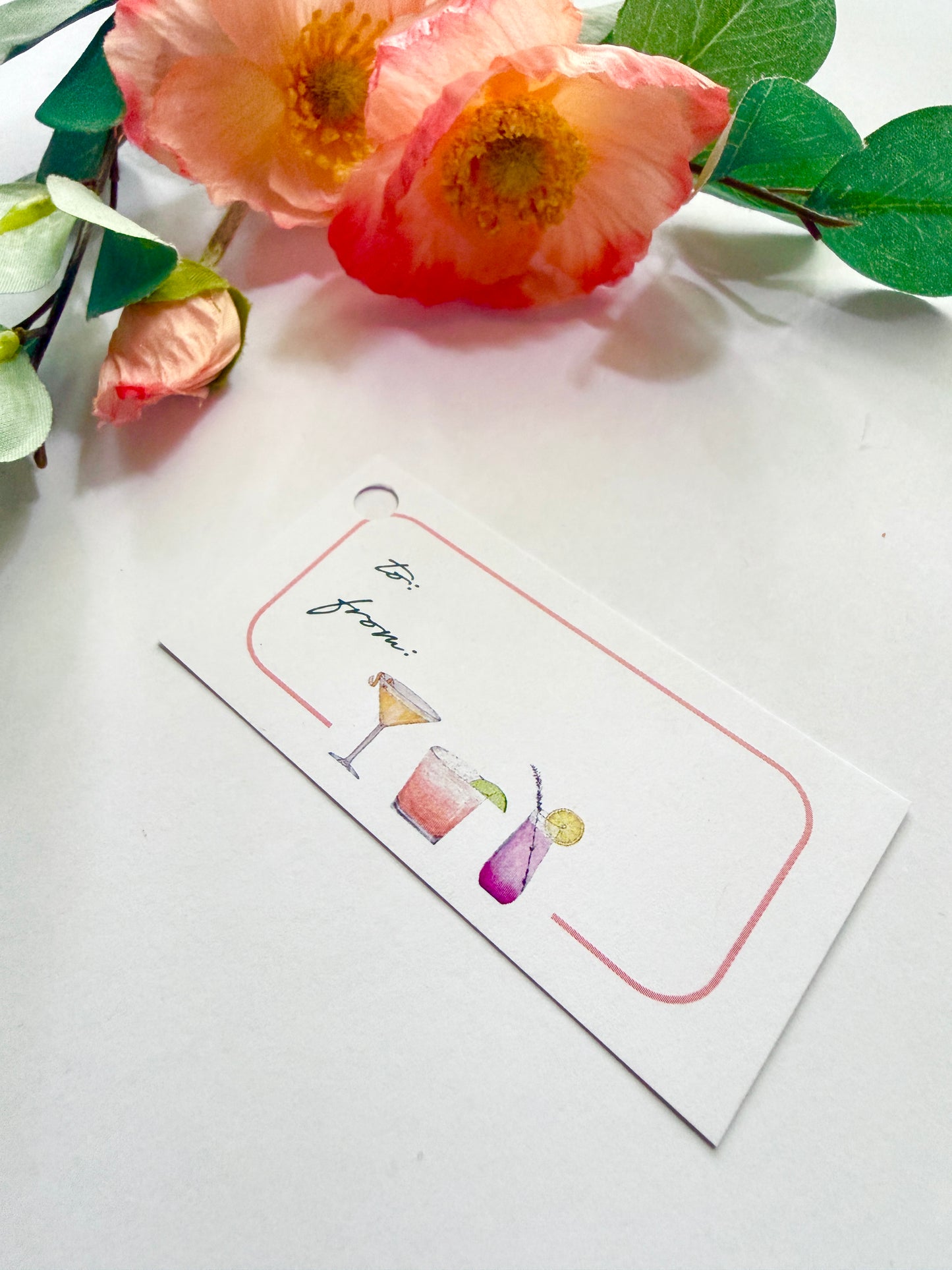 Hand-Illustrated Cocktails Gift Tags | Set of 8