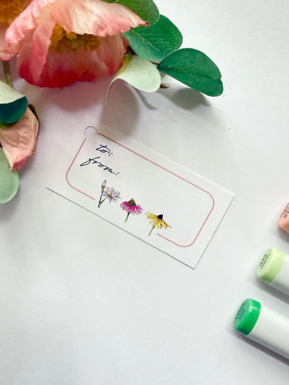 Hand-Illustrated Wildflowers Gift Tags | Set of 8