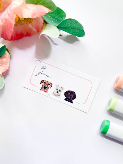 Hand-Illustrated Dogs Gift Tags | Set of 8