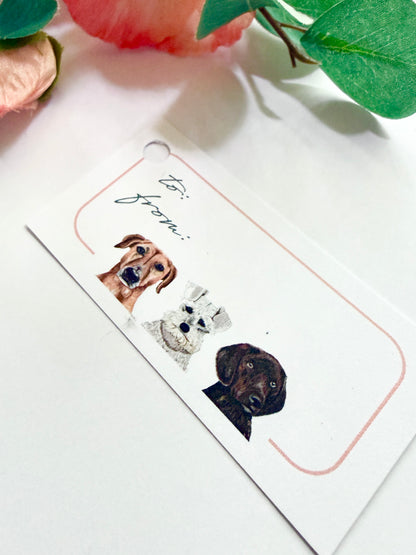 Hand-Illustrated Dogs Gift Tags | Set of 8