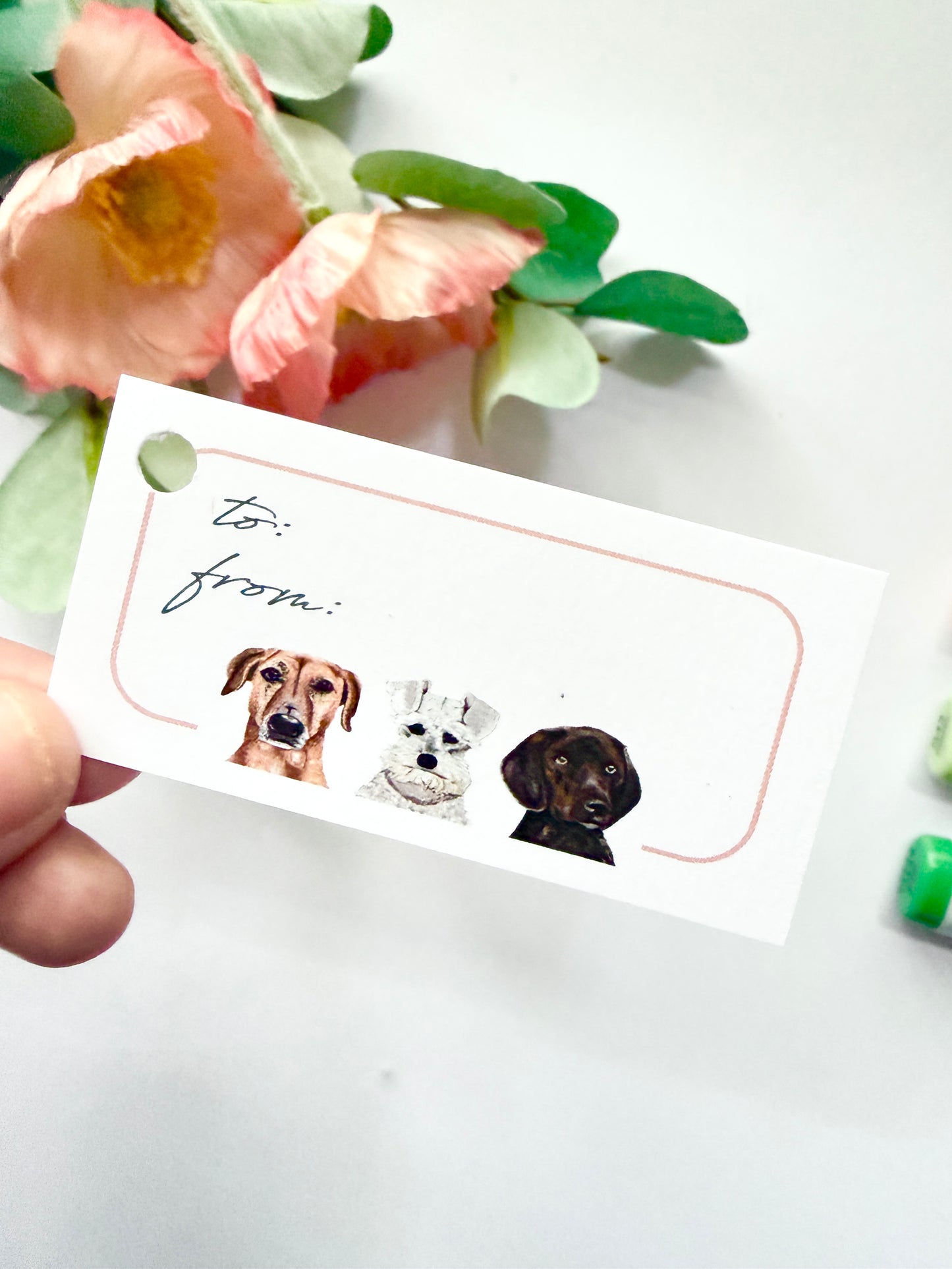 Hand-Illustrated Dogs Gift Tags | Set of 8