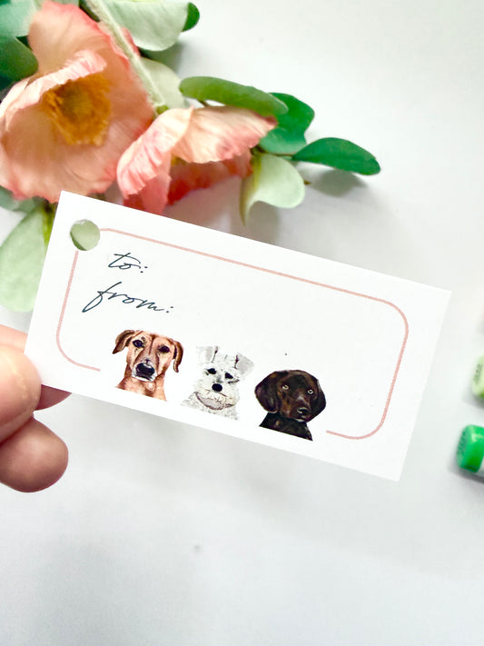 Hand-Illustrated Dogs Gift Tags | Set of 8