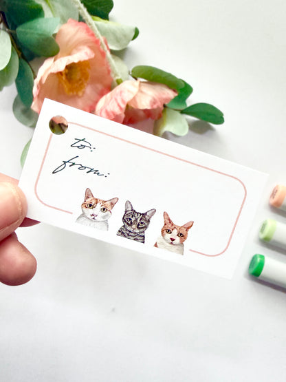 Hand-Illustrated Cats Gift Tags | Set of 8