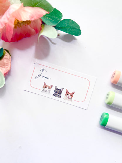 Hand-Illustrated Cats Gift Tags | Set of 8
