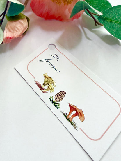 Hand-Illustrated Mushrooms Gift Tags | Set of 8
