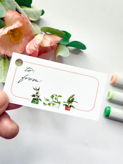 Hand-Illustrated Houseplants Gift Tags | Set of 8