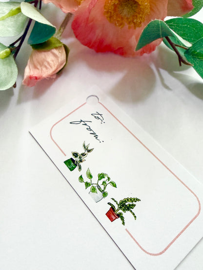 Hand-Illustrated Houseplants Gift Tags | Set of 8