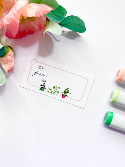 Hand-Illustrated Houseplants Gift Tags | Set of 8