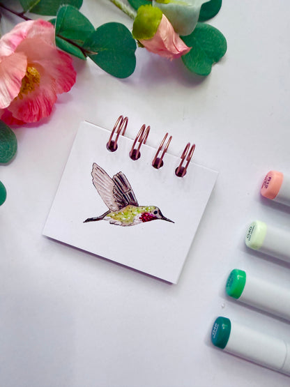 Handmade Mini Notebook/Sketchbook | Hummingbird