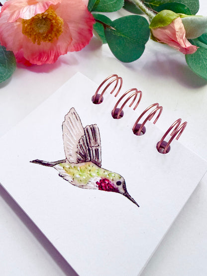 Handmade Mini Notebook/Sketchbook | Hummingbird