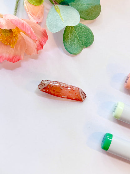 Hand-Illustrated + Handmade Cannoli Resin Hair Clip