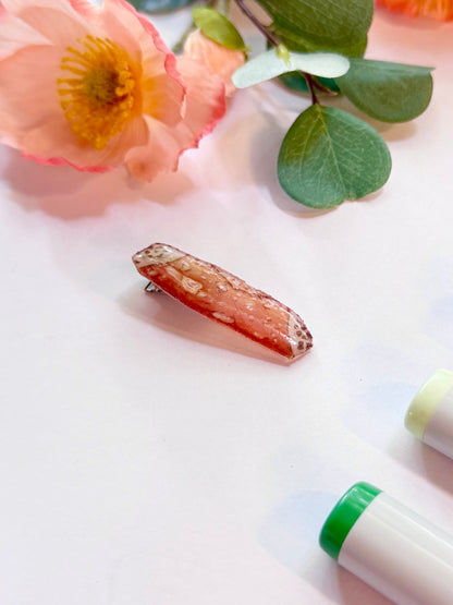 Hand-Illustrated + Handmade Cannoli Resin Hair Clip