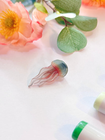 Hand-Illustrated + Handmade Jellyfish Resin Hair Clip