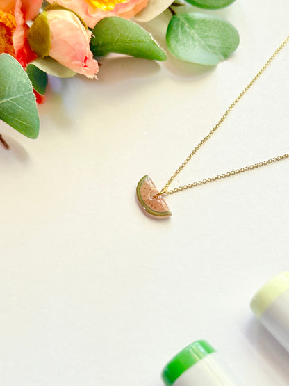 Hand-Illustrated Watermelon | Handmade Acrylic Necklace