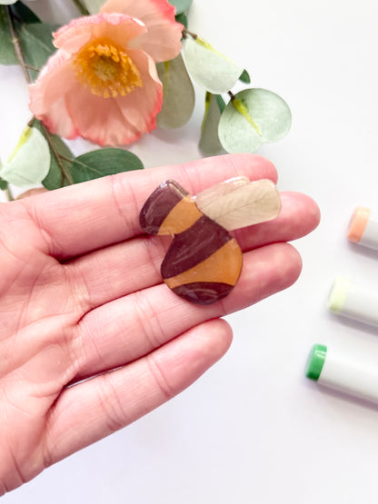 Hand-Illustrated + Handmade Bumblebee Resin Hair Clip