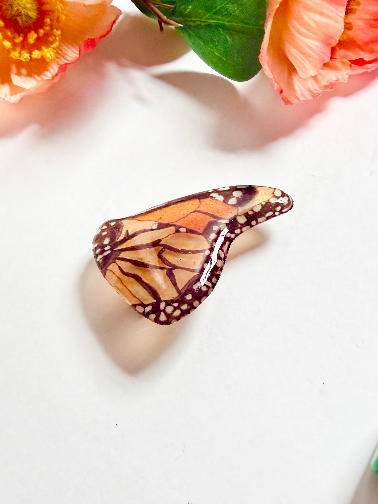 Hand-Illustrated + Handmade Monarch Butterfly Resin Hair Clip