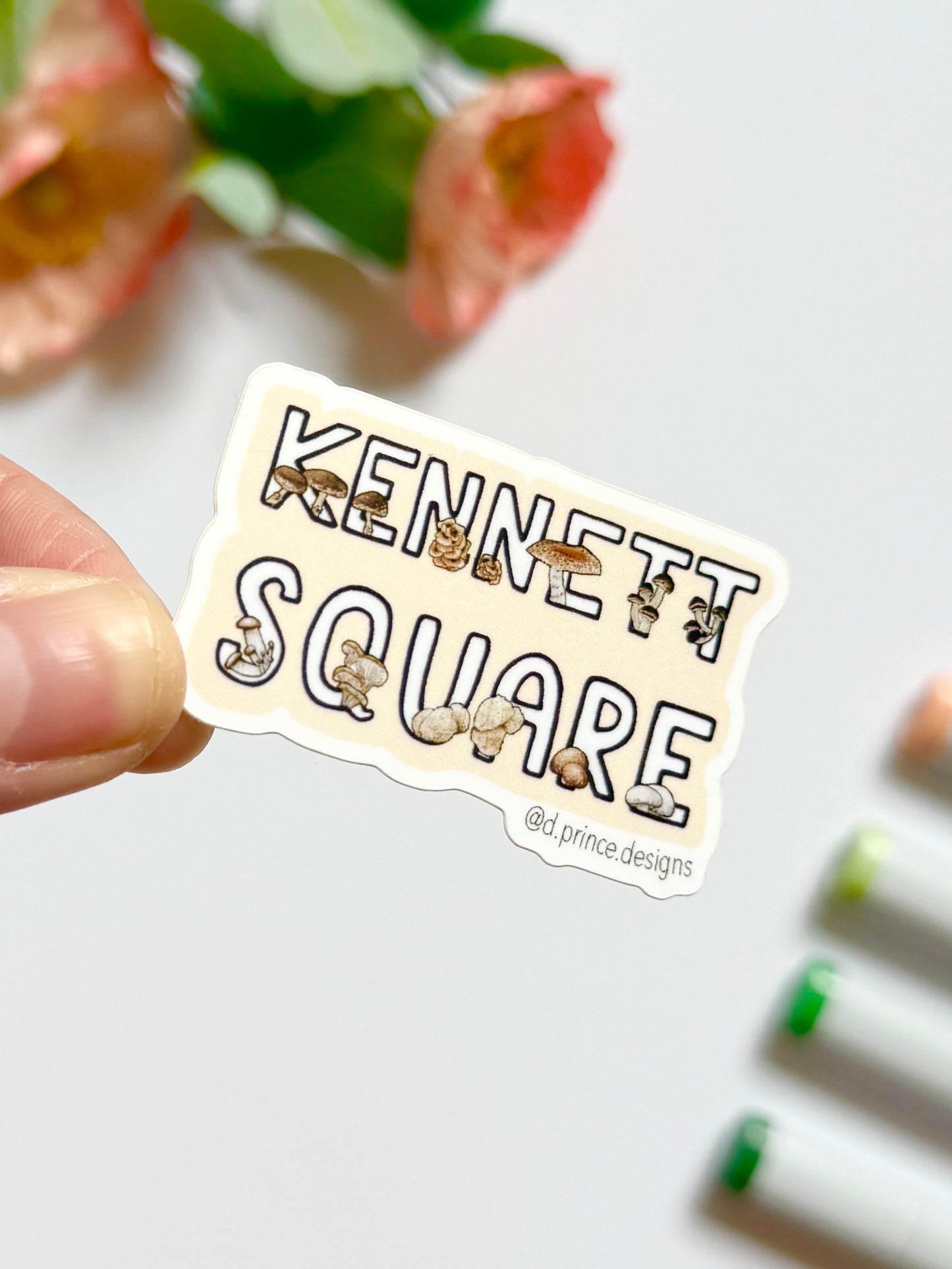 Hand-Illustrated Kennett Square Mushrooms | 2" Vinyl Sticker