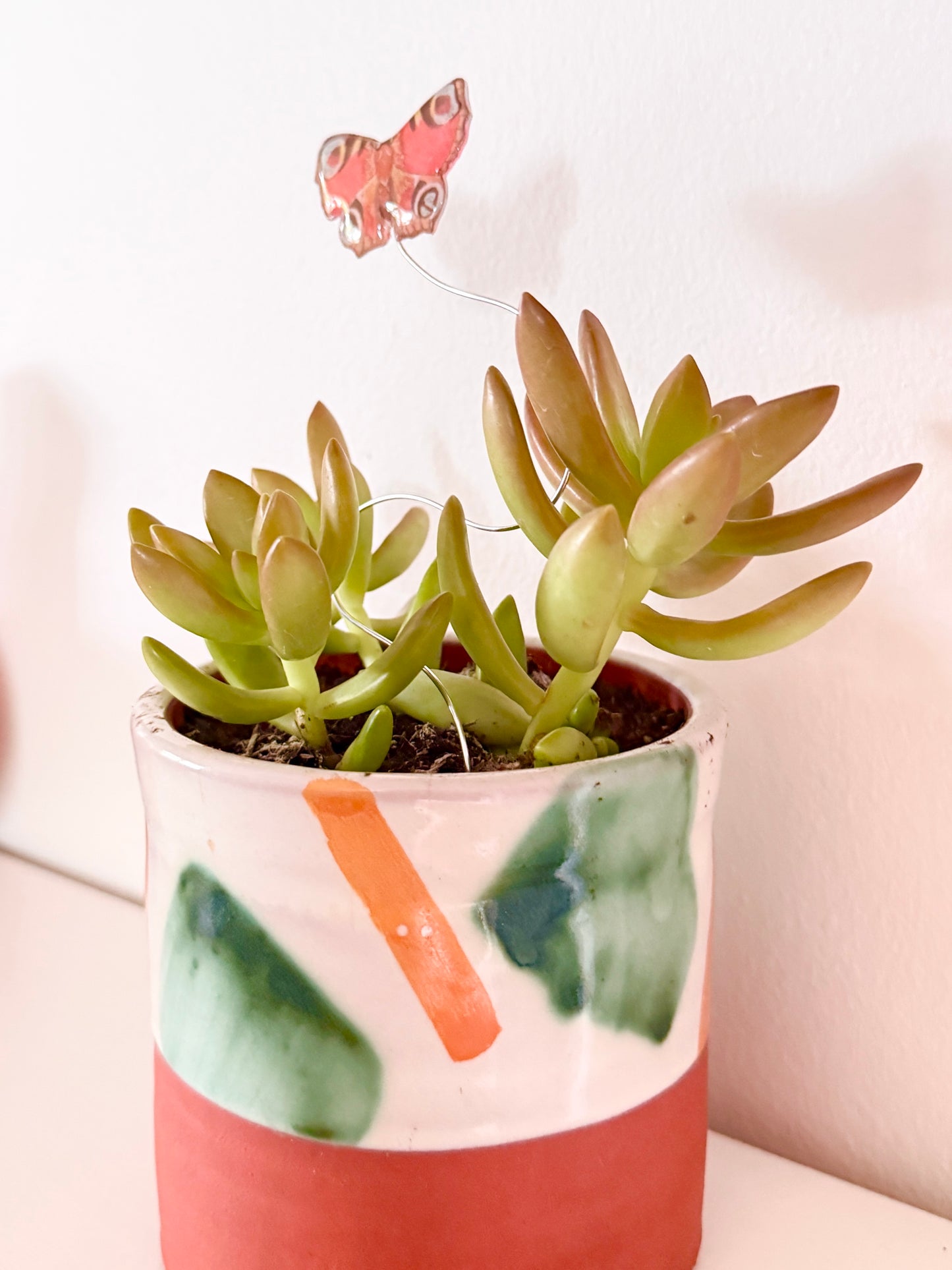 Red Peacock Butterfly Plant Buddy