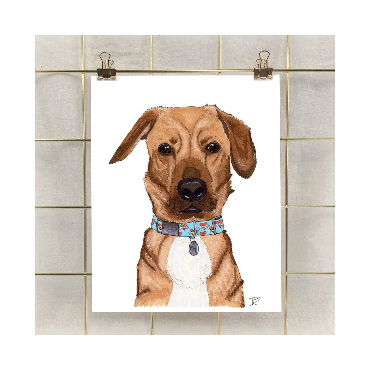 Hand-Illustrated Custom Pet Portrait