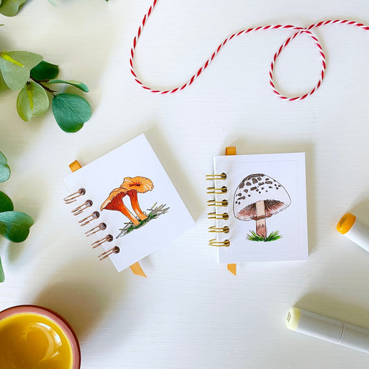 Handmade Mini Notebooks/Sketchbooks | Mushroom Collection