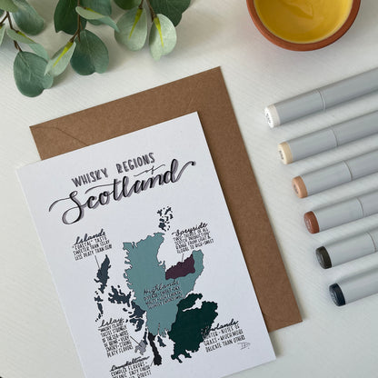 Whisky Regions of Scotland | Recycled Cardstock Print