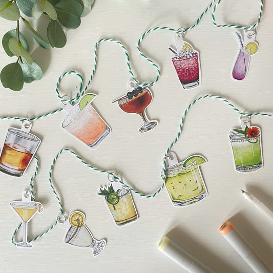 Handmade Paper Garland | Rainbow Cocktails