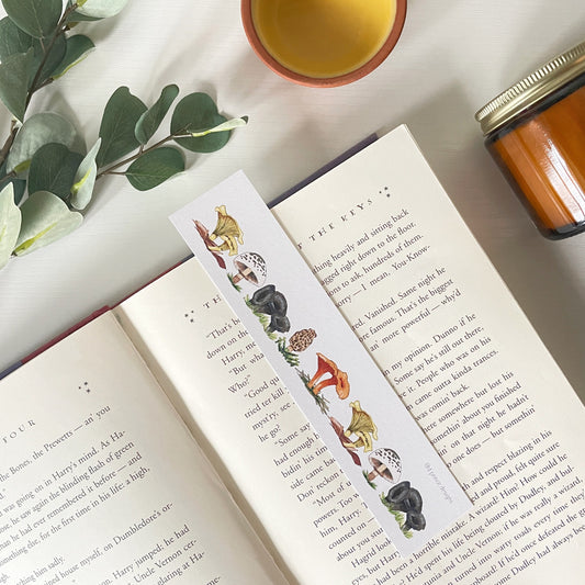 Hand-Illustrated Mushrooms | Recycled Cardstock Bookmark