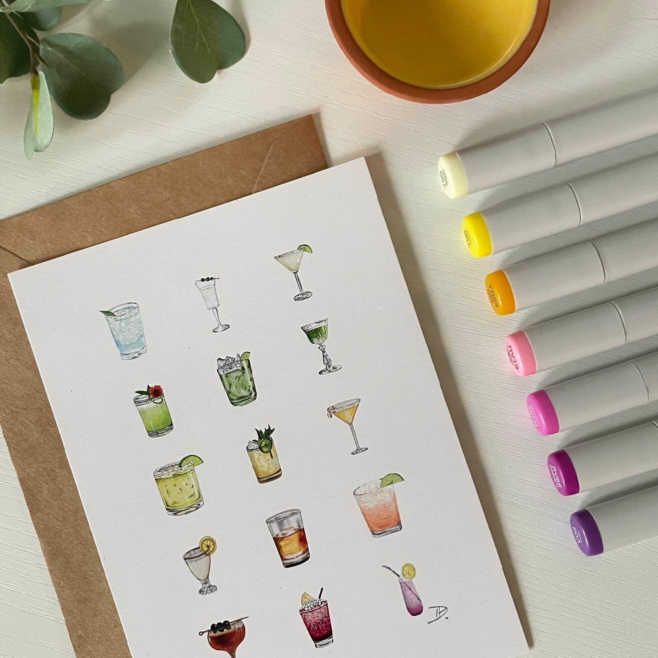 Rainbow Cocktails | Recycled Cardstock Print