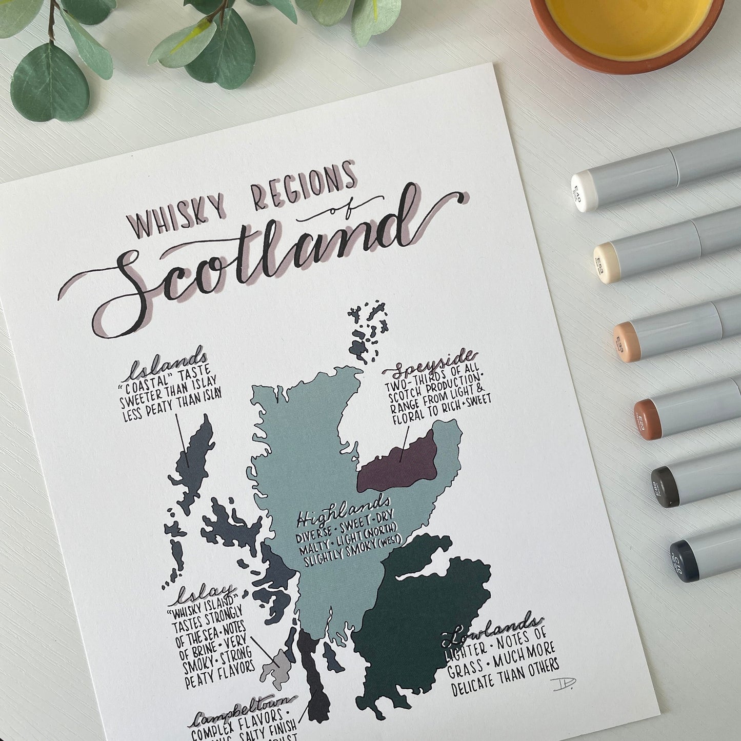 Whisky Regions of Scotland | Recycled Cardstock Print