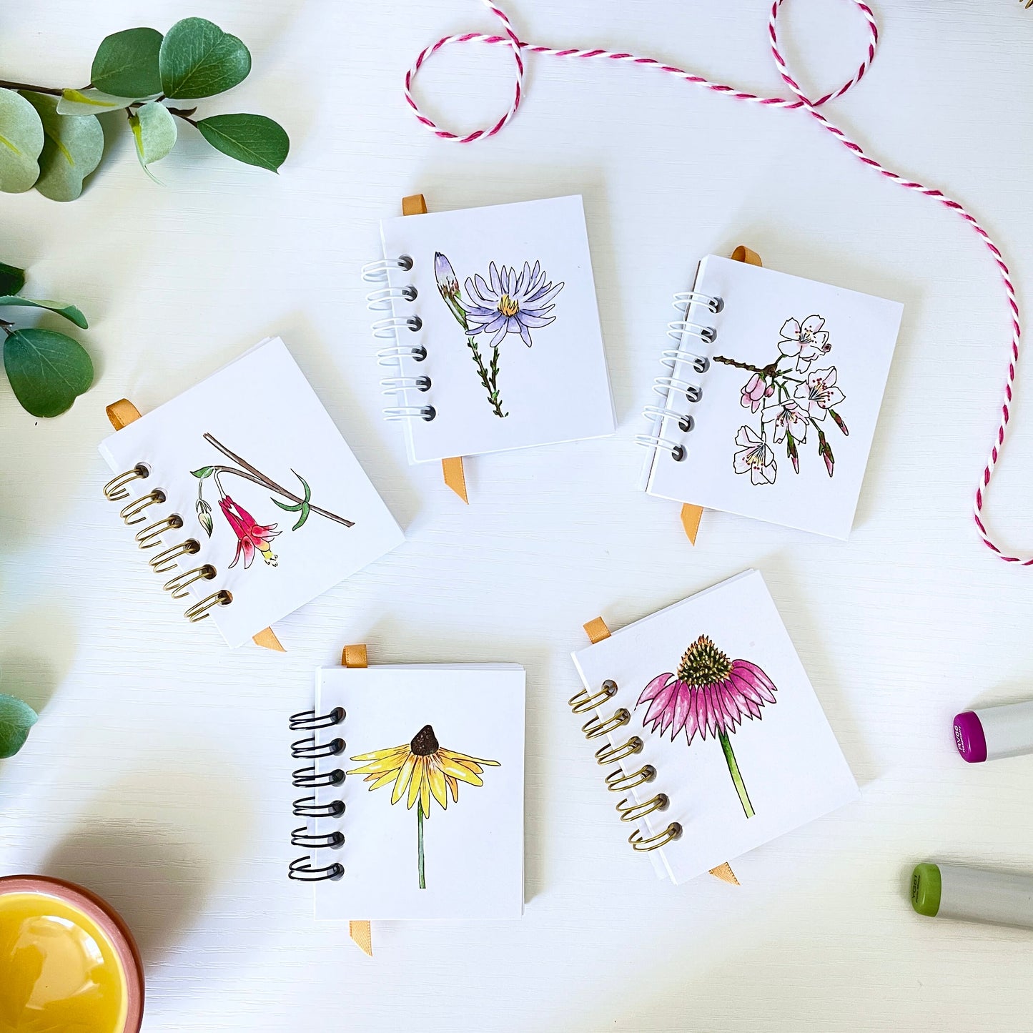 Handmade Mini Notebooks/Sketchbooks | Floral Collection